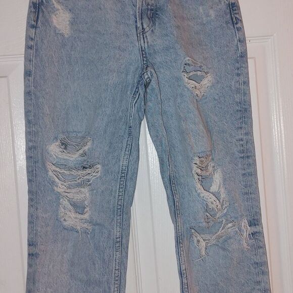 Denim & Denim light washed boyfriend low waist distress jeans Sz 2 - Picture 3 of 9